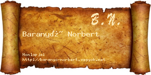 Baranyó Norbert névjegykártya